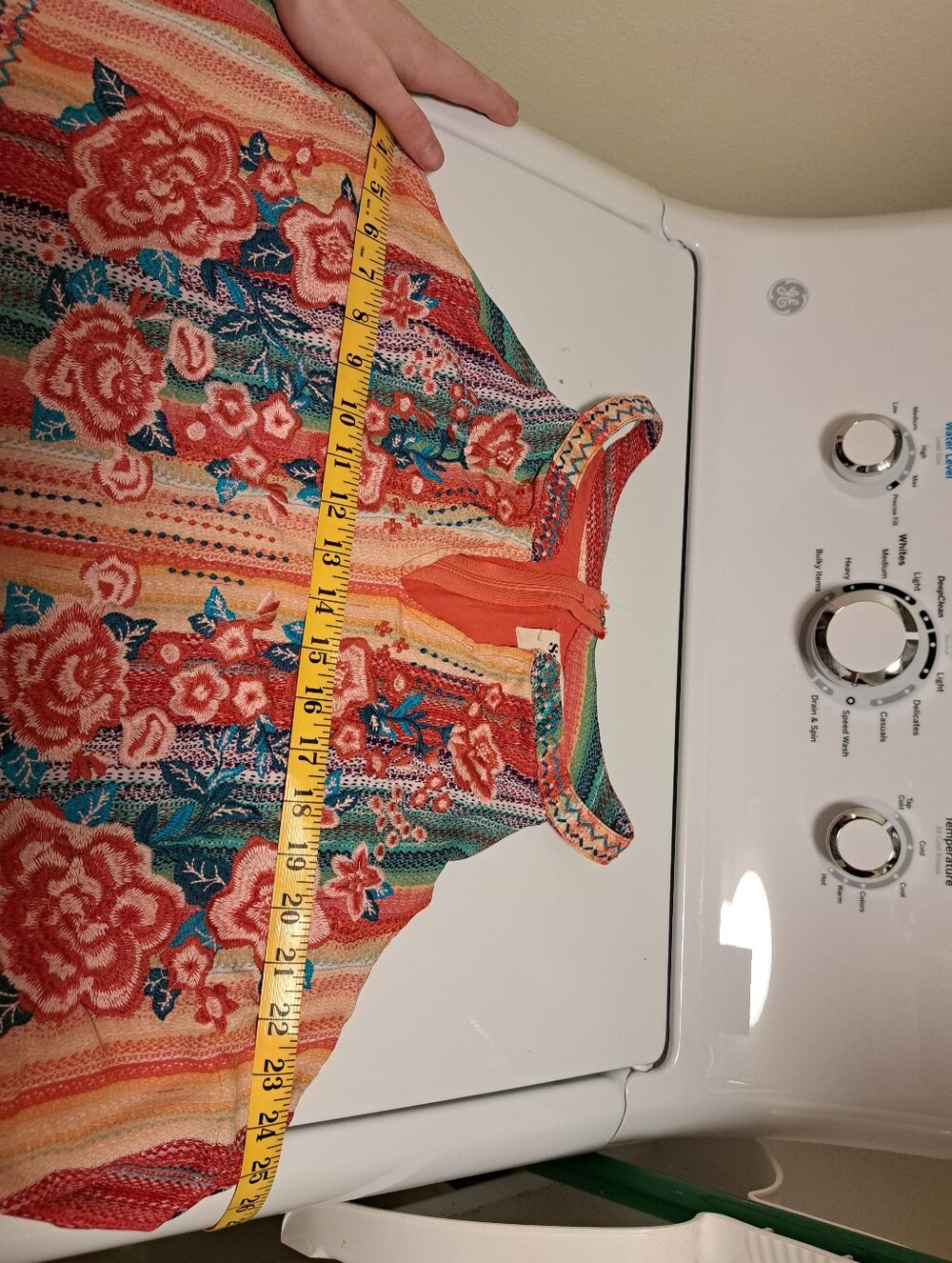 Savanna Jane Coral, Teal & Yellow Striped Embroidered Sundress - Picture 5 of 9